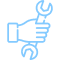 illustration of a hand holding a wrench