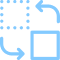 illustration of a square box being moved into the place of a dotted square