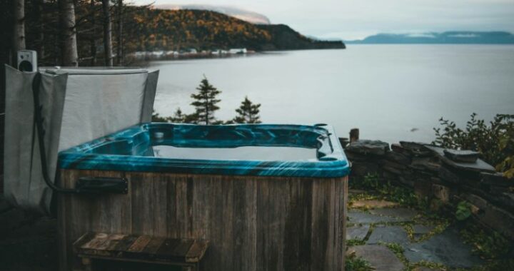 spa pool outside in nature